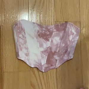 Cotton Candy LA tie dye blush and white bustier size small